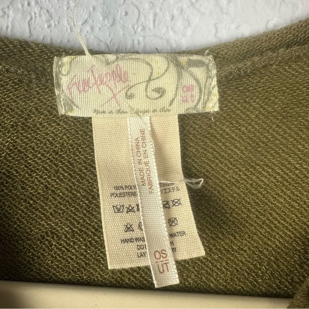 Free People Oversized Olive Power Play Lace Up Hooded Poncho OS (S-M-L)